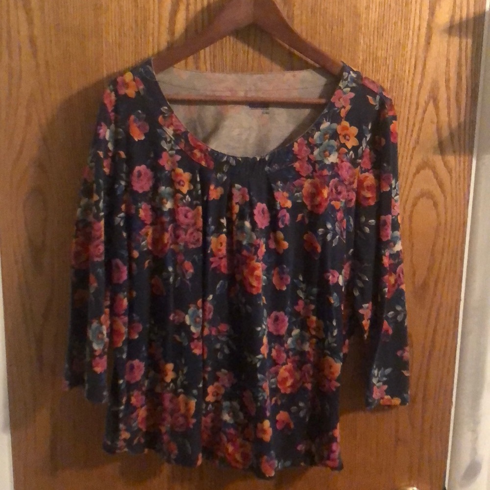Floral print XL basic editions 3/4 length top